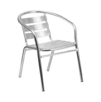 Heavy Duty Aluminum Commercial Indoor-Outdoor Restaurant Stack Chair With Triple Slat Back