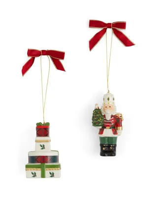 Spode Christmas Tree Tartan Ornaments, Set of 2