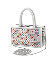 Nina Woven Glitter Frame Clutch