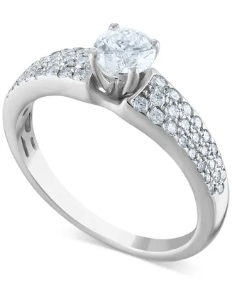 Diamond Pave Engagement Ring (7/8 ct. t.w.) in 14k White Gold