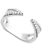 Diamond Cuff Ring (1/10 ct. t.w.) Sterling Silver