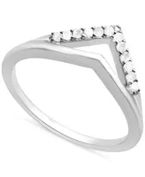 Diamond Chevron Statement Ring (1/10 ct. t.w.) Sterling Silver