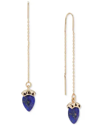 Lucky Brand Gold-Tone Chain & Gemstone Threader Earrings