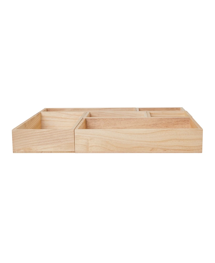 Martha Stewart Enzo 6 Compartments Wooden Desk Drawer Organizer