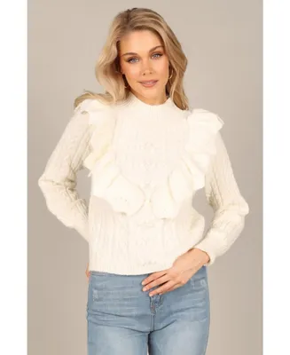 Petal and Pup Womens Annette Frilled Knit Sweater