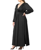 Kiyonna Plus Kelsey Long Sleeve Maxi Dress