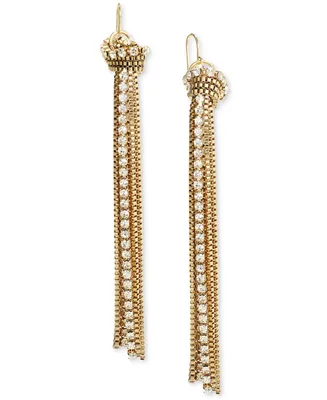 I.n.c. International Concepts Pave & Chain Tassel Linear Drop Earrings, Created for Macy's