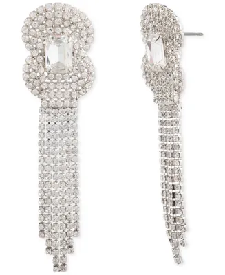 Givenchy Silver-Tone Crystal Fringe Chandelier Earrings