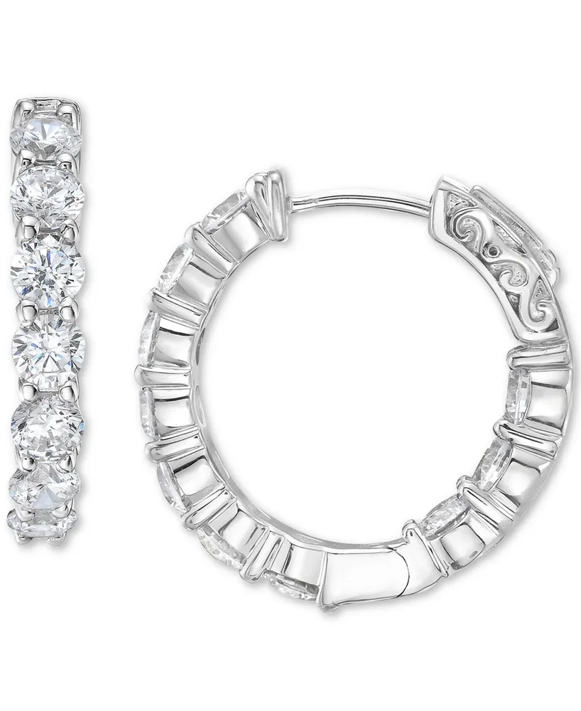 Diamond In & Out Small Hoop Earrings (5 ct. t.w.) in 14k White Gold