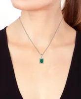 Effy Emerald (2-1/5 ct. t.w.) & Diamond (1/4 ct. t.w.) 18" Pendant Necklace in 14k White Gold (Also Available in 14k Yellow Gold)