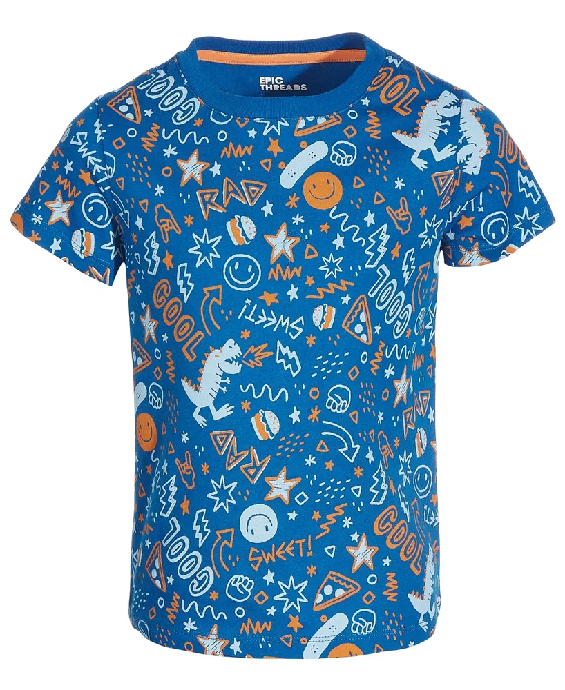 Epic Threads Little Boys Doodle-Print Cotton T-Shirt, Created for Macy's