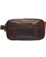 Mancini Men's Buffalo Dual Top Zipper Toiletry Bag