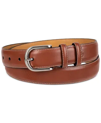 Club Room Men's Feather-Edge Double Loop Dress Belt, Created for Macy's