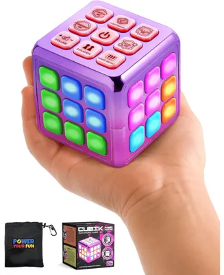 Power Your Fun Cubik Led Flashing Cube Memory Game- Metallic Pink/Purple