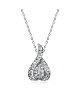 Stylish Sterling Silver White Gold Plated Cubic Zirconia Pendant