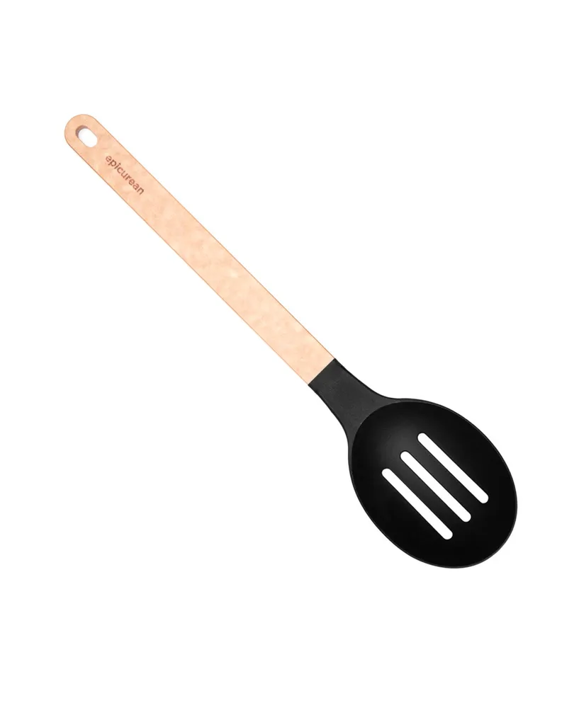 Epicurean Gourmet Series Nylon Slotted Spoon with Black Head Handle, 14"