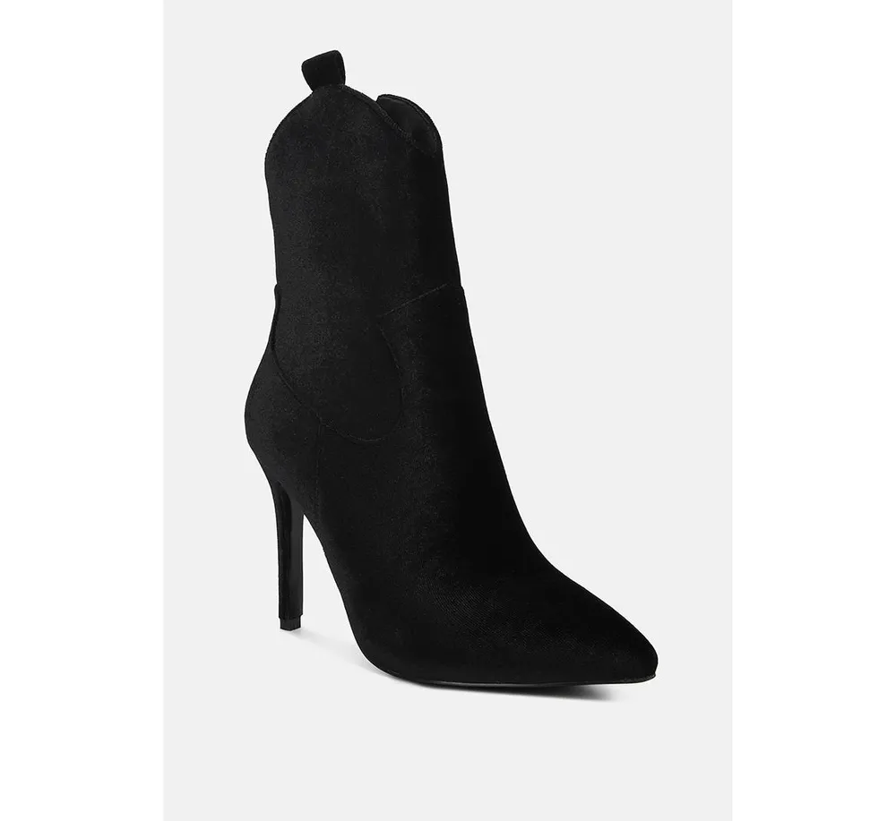 Nat-love Womens Velvet Cow Girl ankle boot