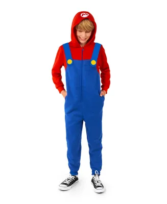 OppoSuits Little and Big Boys Mario Zip Up Onesie Outfit