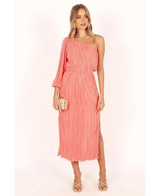 Petal and Pup Pontee One Shoulder Pleated Midi Dress