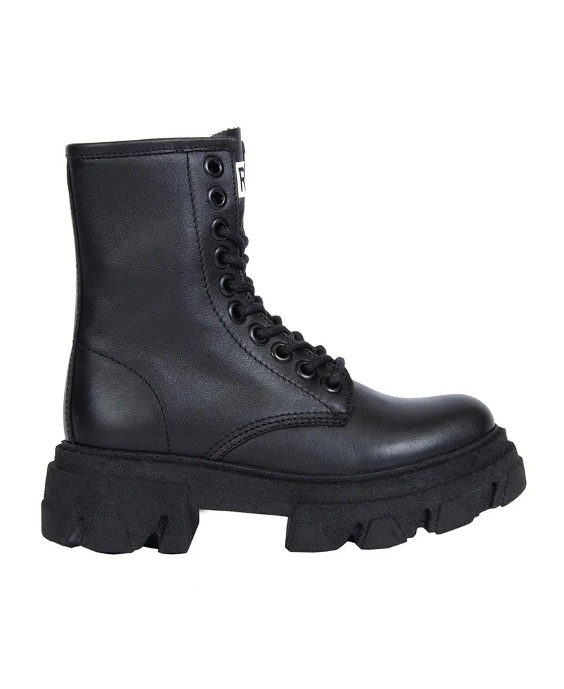 Black Leather Combat Boots By Urbnkicks