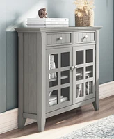 Simpli Home Acadian 36" Solid Wood Entryway Storage Cabinet