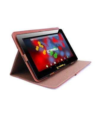 New Linsay 10.1" Wi-Fi Tablet 64GB with Brown Leather Case Hd Ips Screen Quad Core 2GB Ram Tablet Android 13
