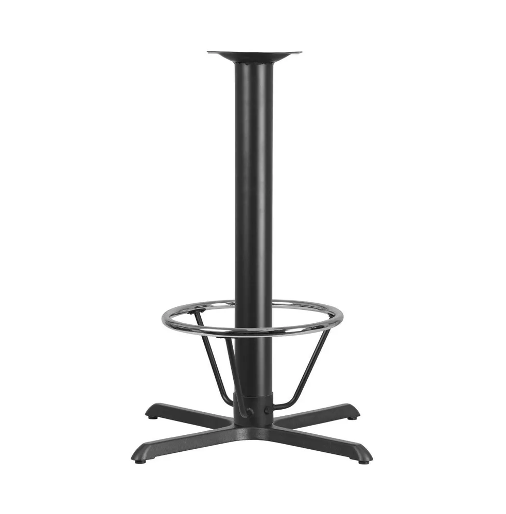 33'' X 33'' Restaurant Table X-Base With 4'' Dia. Bar Height Column And Foot Ring