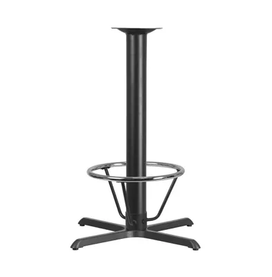 33'' X 33'' Restaurant Table X-Base With 4'' Dia. Bar Height Column And Foot Ring