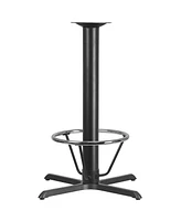 33'' X 33'' Restaurant Table X-Base With 4'' Dia. Bar Height Column And Foot Ring