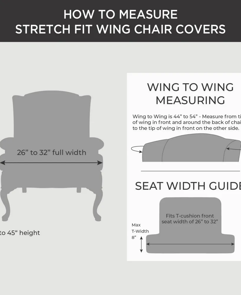 Stretch Pinstripe One Piece Wing Chair Slipcover