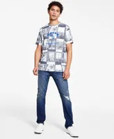 Guess Mens City Postcard Graphic T Shirt Slim Tapered Fit Destroyed Jeans