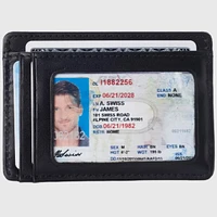Alpine Swiss Mens Rfid Money Clip Leather Minimalist Wallet Card Case Id Window