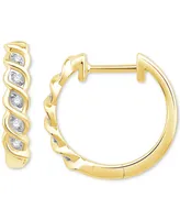 Diamond Twist Small Hoop Earrings (1/10 ct. t.w.) in 10k Gold