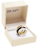 On 34th Gold-Tone 3-Pc. Set Crystal & Color Stack Rings, Created for Macy's