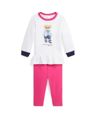Polo Ralph Lauren Baby Girls Fleece Sweatshirt and Leggings Set