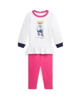 Polo Ralph Lauren Baby Girls Fleece Sweatshirt and Leggings Set