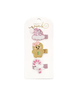 Sweet Wink Girls Gingerbread Christmas Clip Set