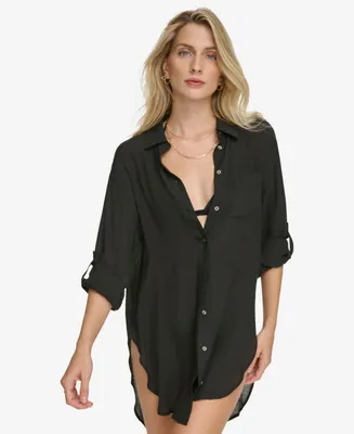 Calvin Klein Women's Beach Button-Up Shirt Cover-Up