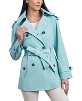 London Fog Women's Double-Breasted Belted Trench Coat