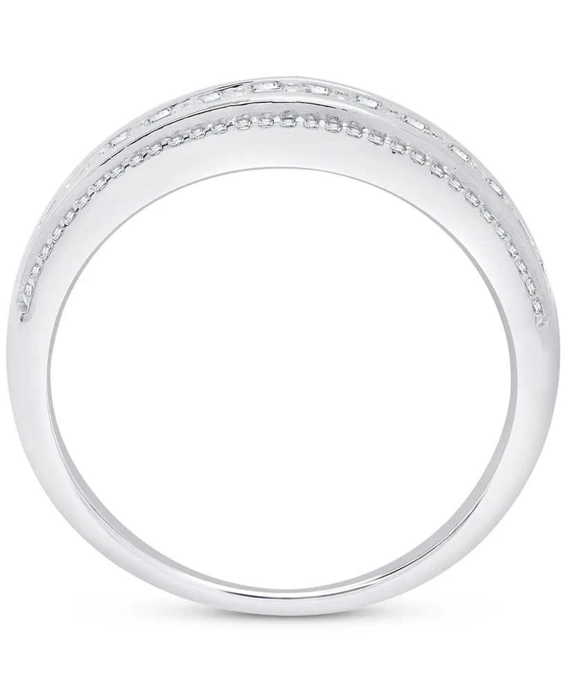 Diamond Three Row Band (1/2 ct. t.w.) in Platinum