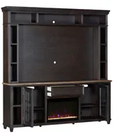 84" Dawnwood 3PC Tv Console Set (84" Console, Hutch and Fireplace)