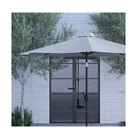 Bali Patio Umbrella With Base - 9' Polyester 30+ Uv Protection Waterproof Cement 1.5" Diameter Aluminum Pole