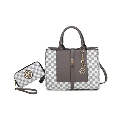 Mkf Collection Yuliana Circular Print Satchel Bag with Wallet by Mia K