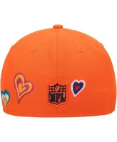 Men's New Era Orange Denver Broncos Chain Stitch Heart 59FIFTY Fitted Hat