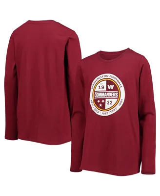 Big Boys Burgundy Washington Commanders Secondary Logo Long Sleeve T-shirt