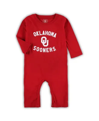 Infant Boys and Girls Wes & Willy Crimson Distressed Oklahoma Sooners Core Long Sleeve Jumper