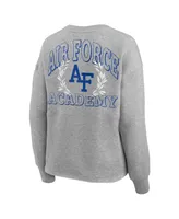 Women's Fanatics Heather Gray Air Force Falcons Ready Play Crew Pullover Sweatshirt