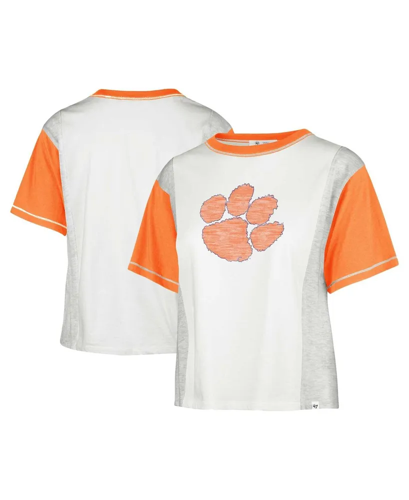 Women's '47 Brand White Distressed Clemson Tigers Premier Tilda T-shirt