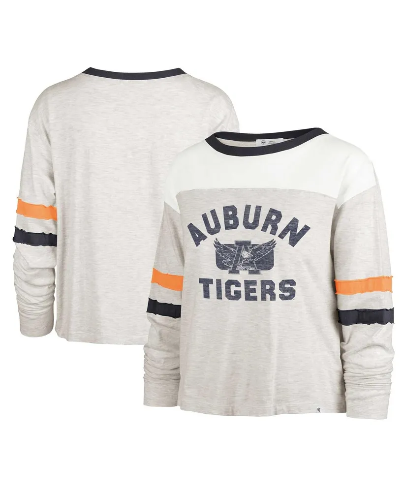 Women's '47 Brand Oatmeal Distressed Auburn Tigers Vault All Class Lena Long Sleeve T-shirt