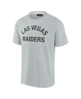 Men's and Women's Fanatics Signature Gray Las Vegas Raiders Super Soft Short Sleeve T-shirt